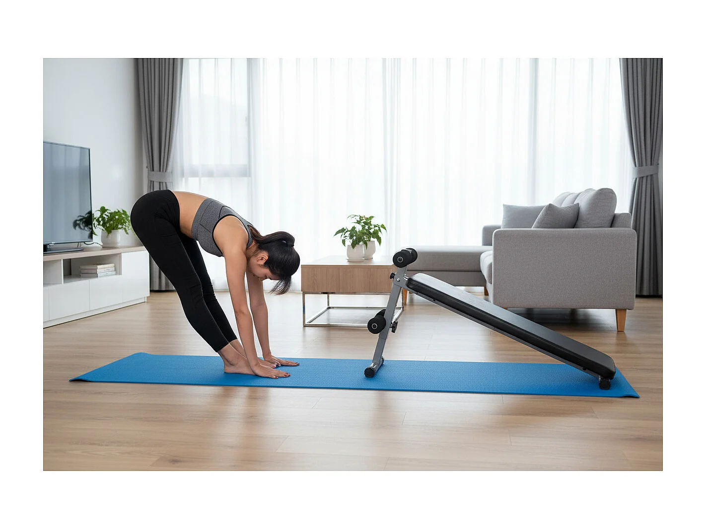 Bauchbrett O'Fitness - Abmessungen: 137 x 33,5 x 73 cm - Ideal für das Training zu Hause