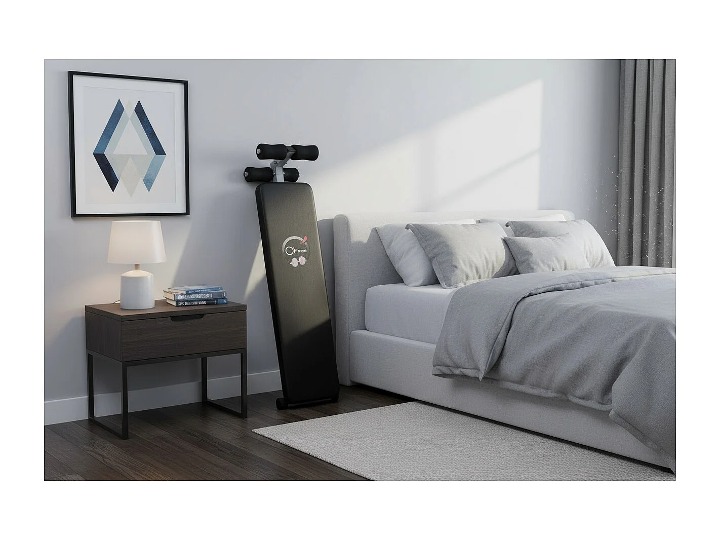 O'Fitness Ab board - Afmetingen: 137 x 33,5 x 73 cm - Ideaal voor lichaamsbeweging thuis