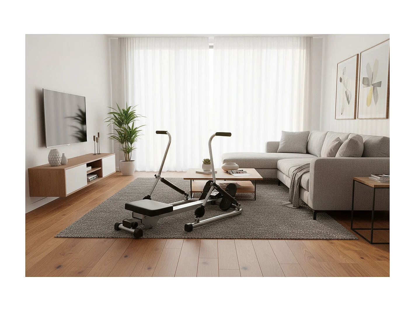 Remo de ejercicio escandinavo - O'fitness - Contador 5 funciones - Acero