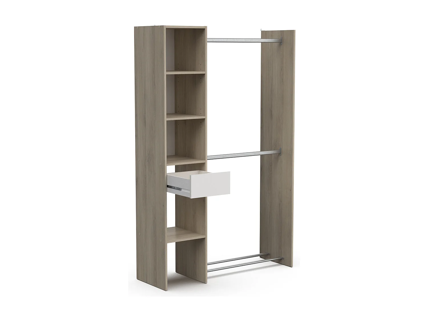 Armadio completo - CALIFORNIE - Rovere e bianco - 118 x 39,5 x 183 cm - DEMEYERE