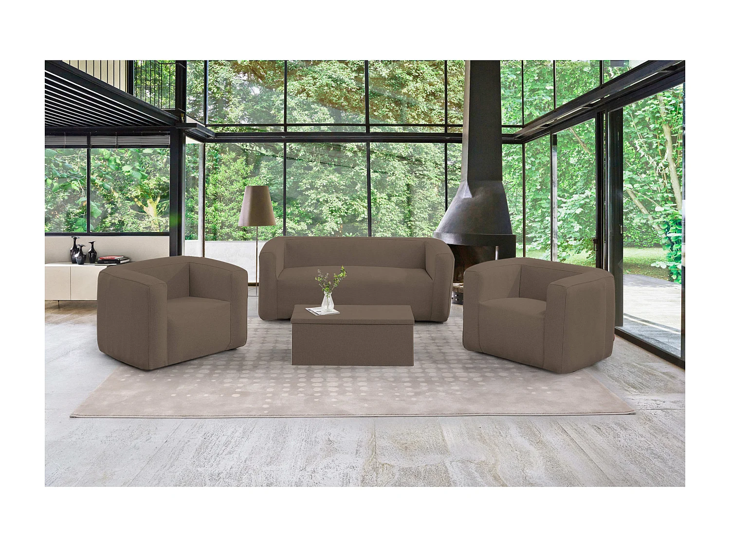 Aufblasbarer Sessel Terracotta - Innen- und Außenbereich - Farbe Camel