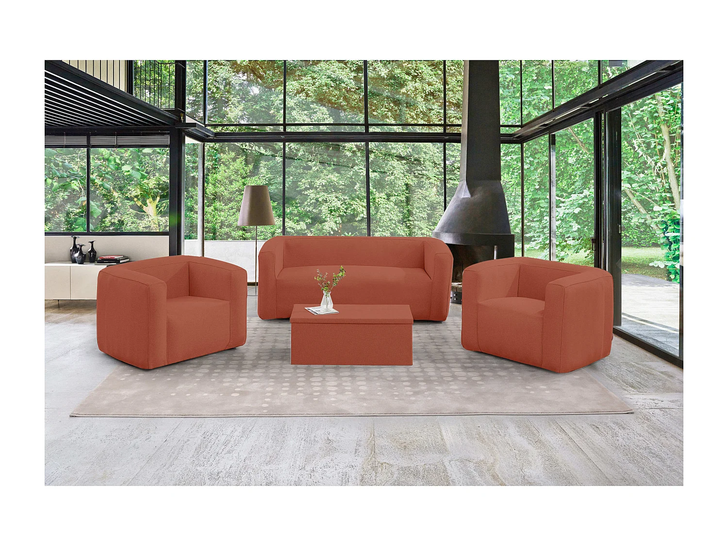 Opblaasbare fauteuil Terracotta - Binnen en buiten - Kleur Terracotta