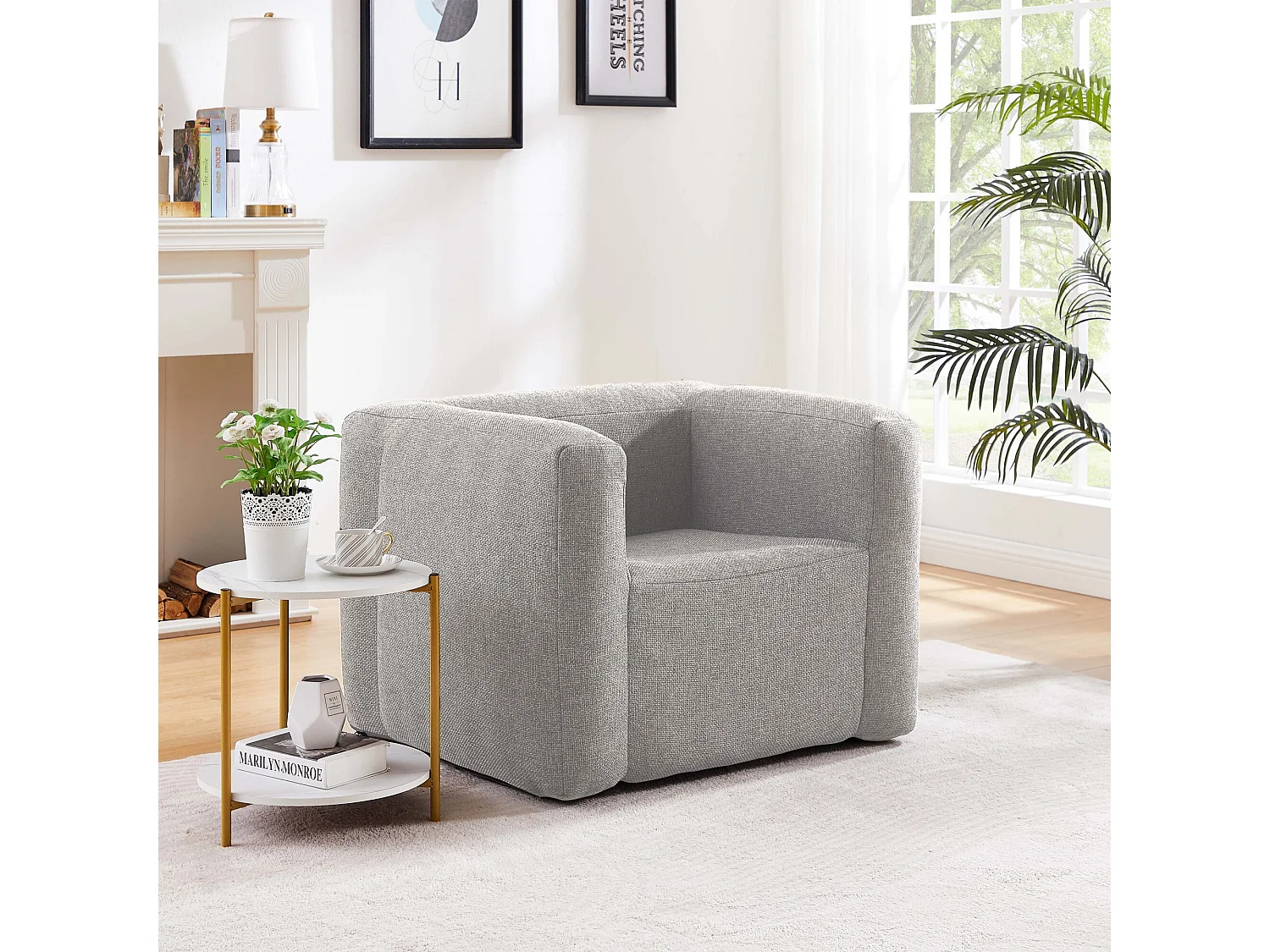 Fauteuil gonflable Terracotta - Intérieur et extérieur - Couleur Gris clair