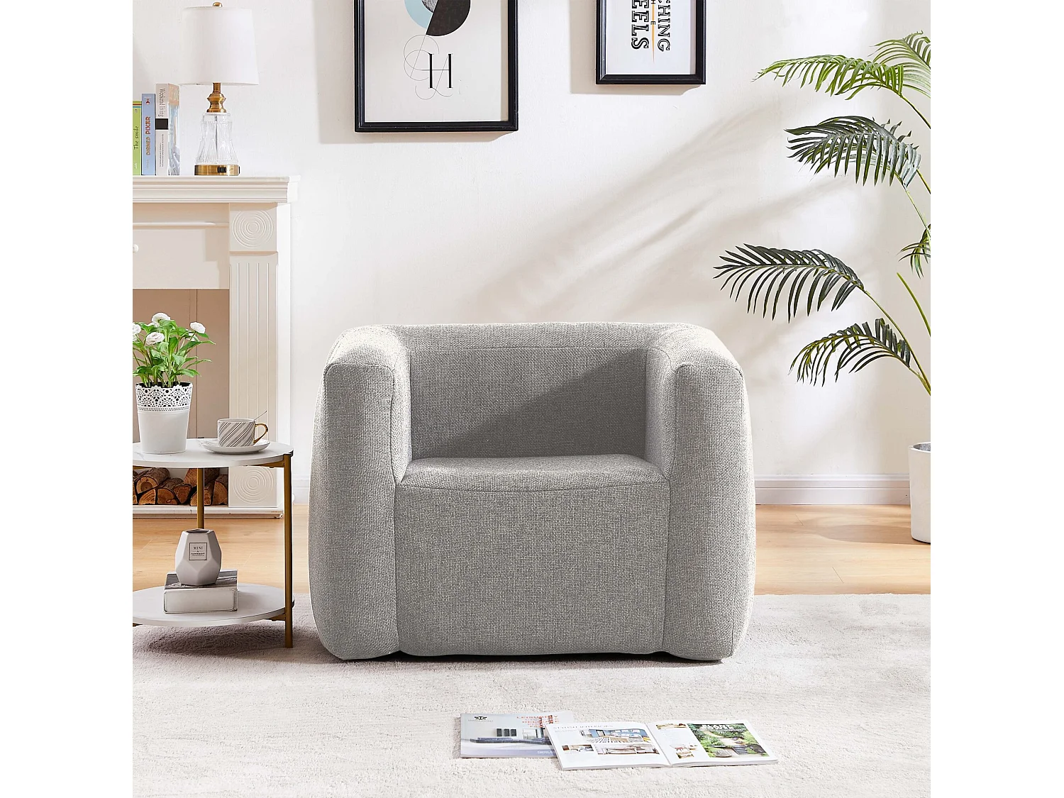 Fauteuil gonflable Terracotta - Intérieur et extérieur - Couleur Gris clair