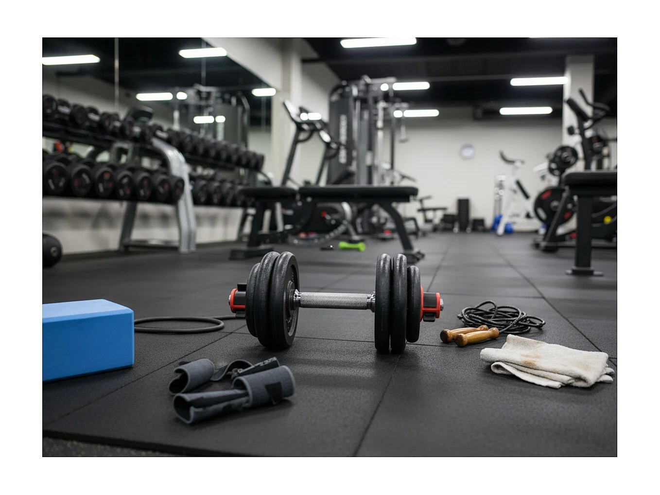 Set barras + mancuernas 93 KG - FITLIFE - Acero - Todo incluido ( barras, discos, topes )
