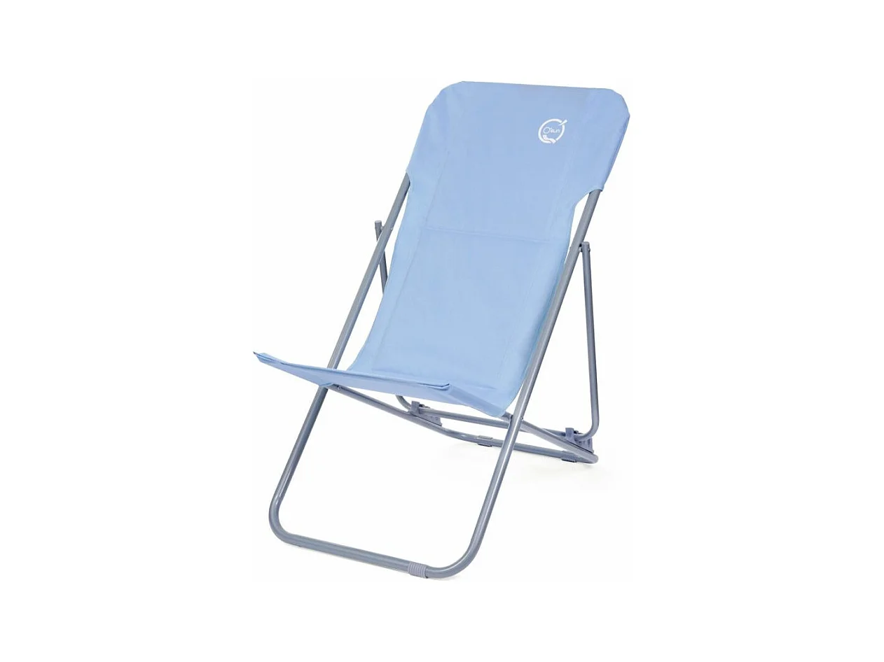 Chilienne de jardin pliable - 4 positions - O'Sun - Bleu - Dimensions : 96 x 98 x 55 cm