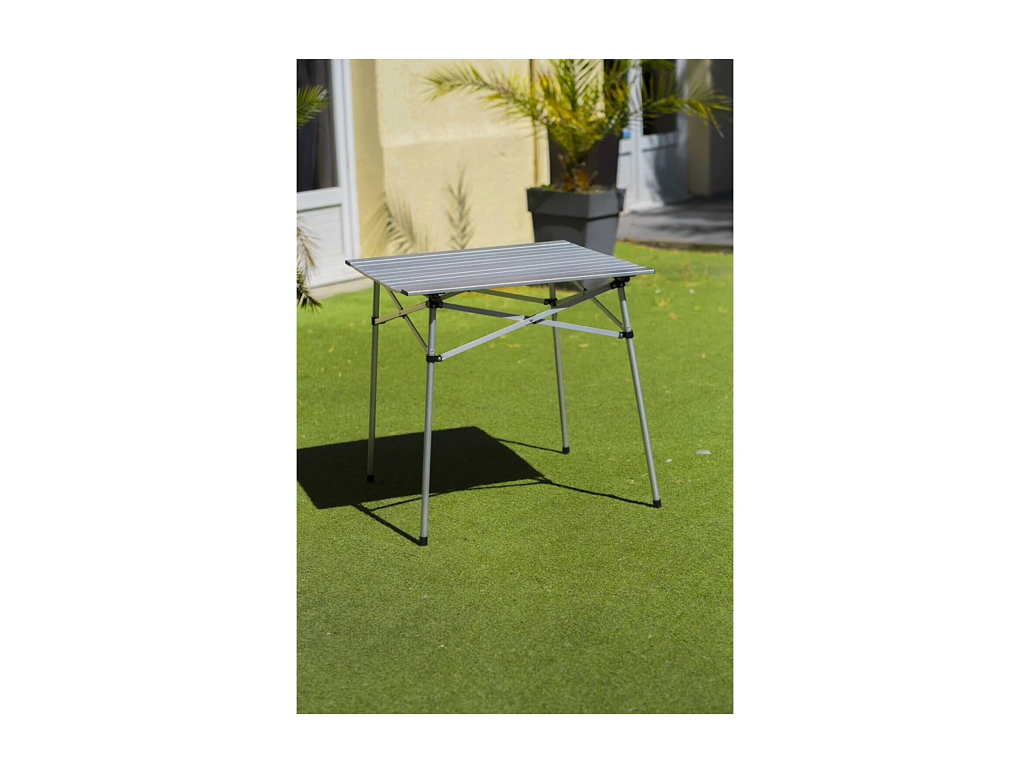 Tavolo a doghe da campeggio - O'Camp - Valigia di trasporto inclusa - Dimensioni: 70 x 70 x 70 cm