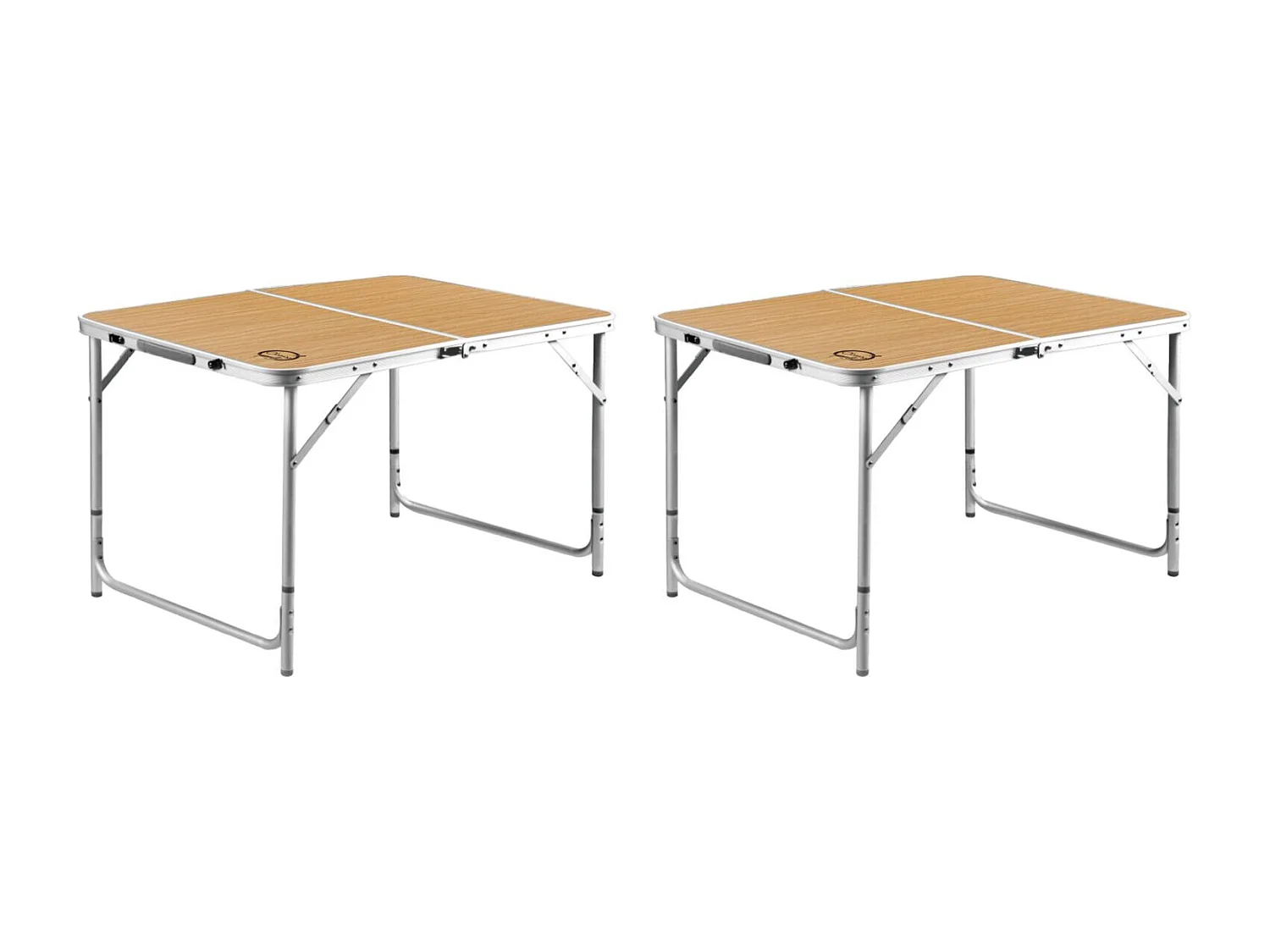 Lot de 2 tables de camping pliables 6 places - O'Camp - Forme valise - 120 x 70 x 60 cm