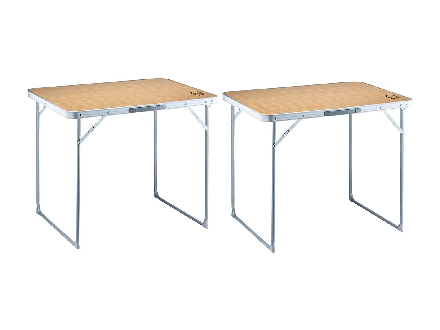 Lot de 2 tables de camping pliables 4 places - O'Camp - Forme valise - 80 x 60 x 70 cm