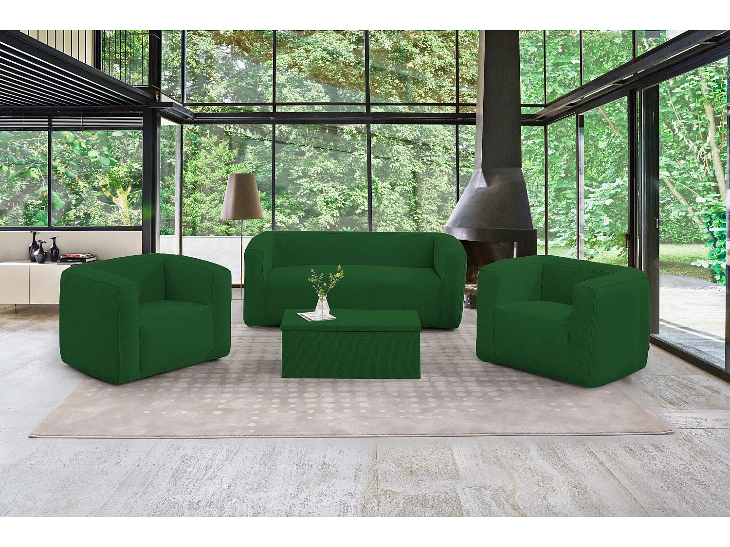 Canapé gonflable 2-3 places Terracotta - Intérieur et extérieur - Couleur Vert