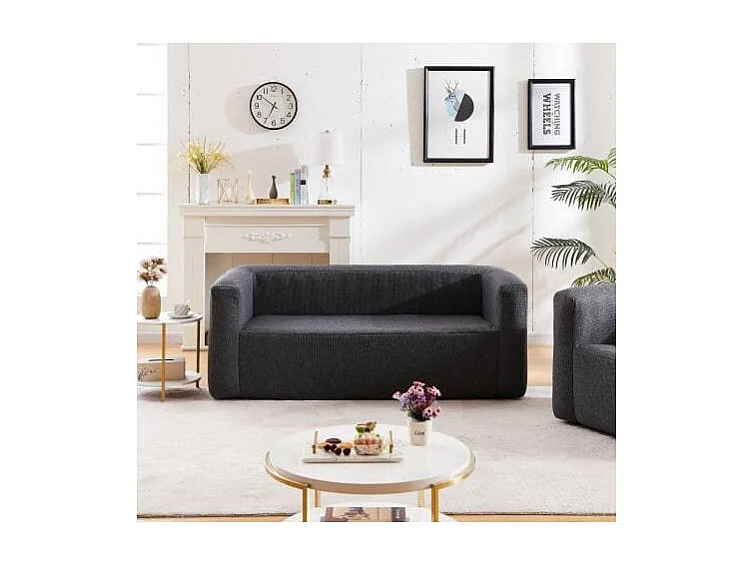 Canapé gonflable 2-3 places Terracotta - Intérieur et extérieur - Couleur Gris foncé