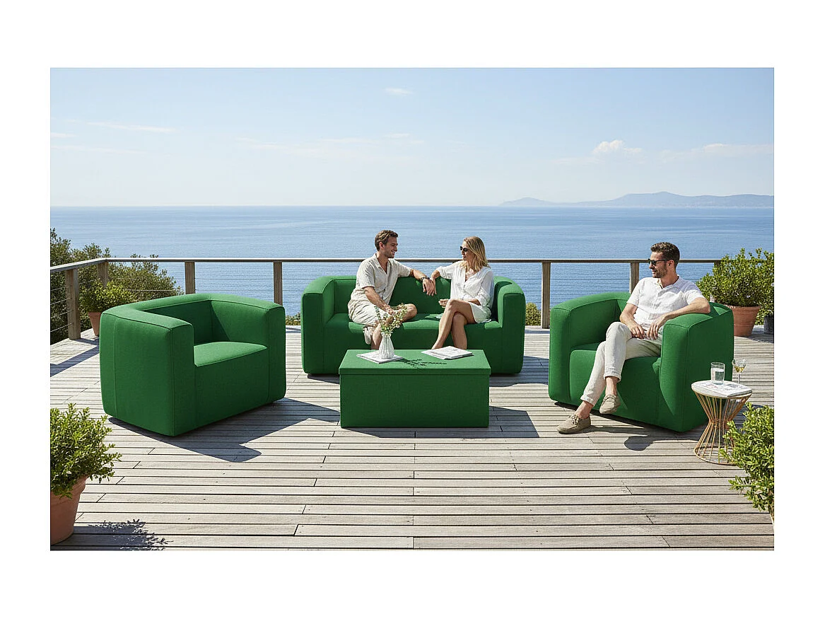 Table coffre Terracotta - Apertura superior - Interior y exterior - Color Verde