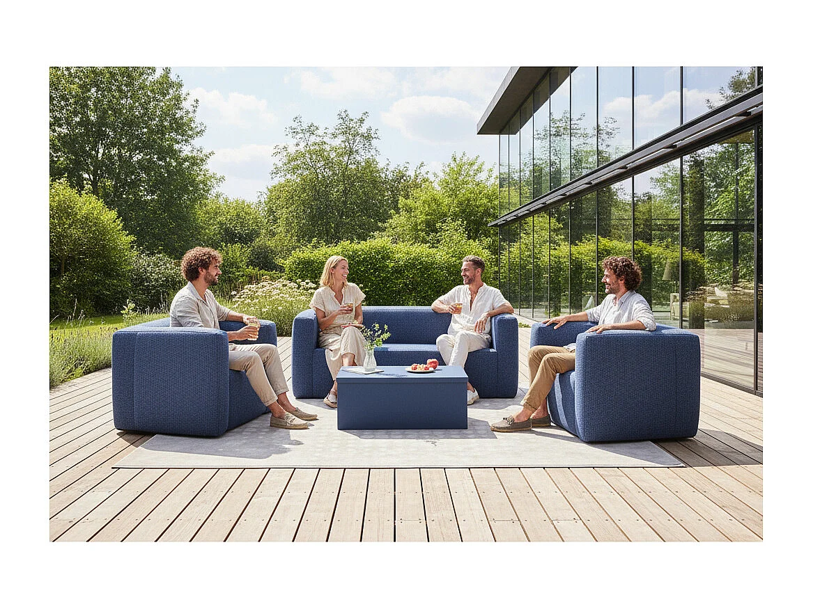 Table coffre Terracotta - Apertura superior - Interior y exterior - Color Azul