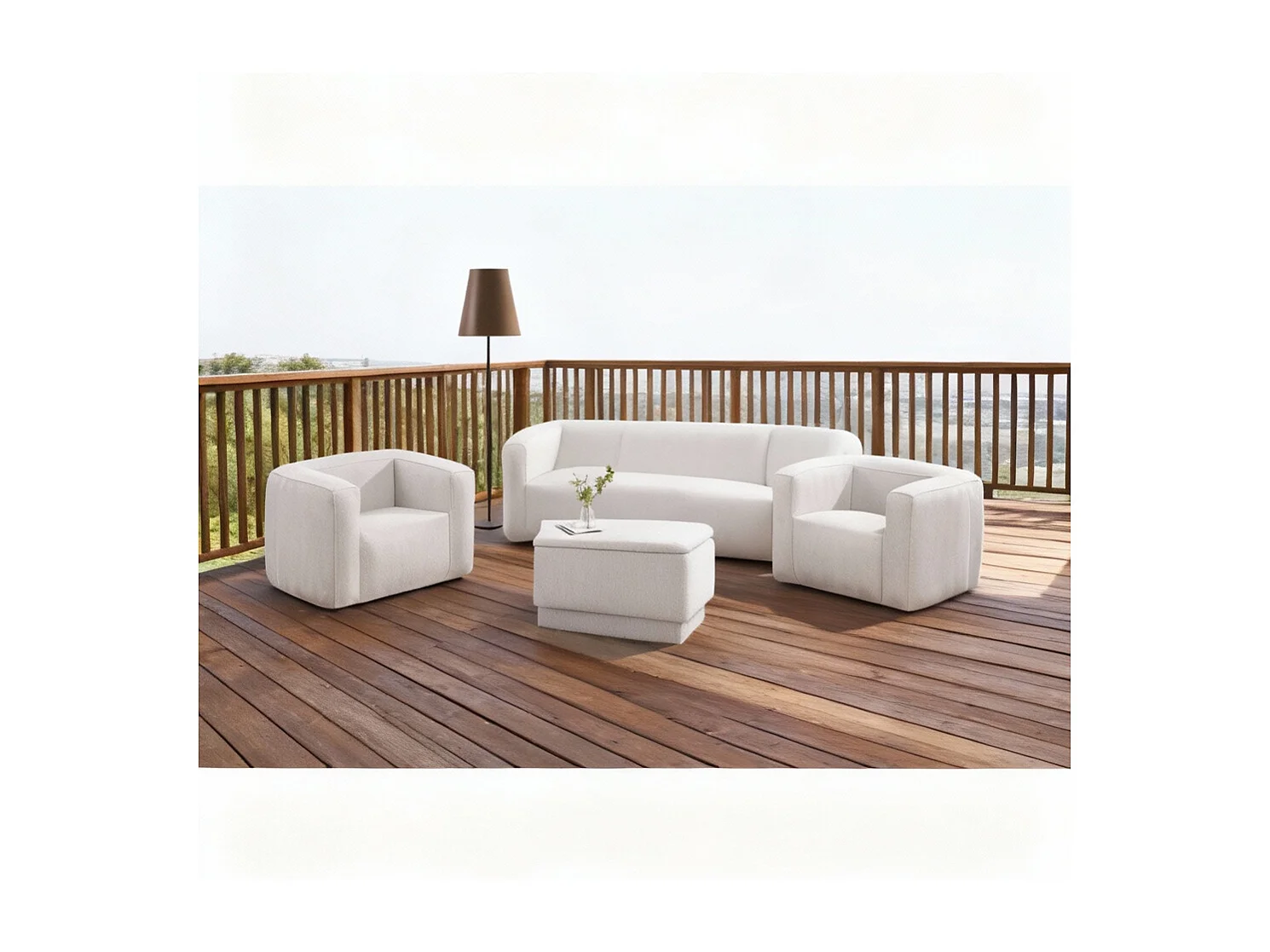 Table coffre Terracotta - Apertura superior - Interior y exterior - Color Gris claro