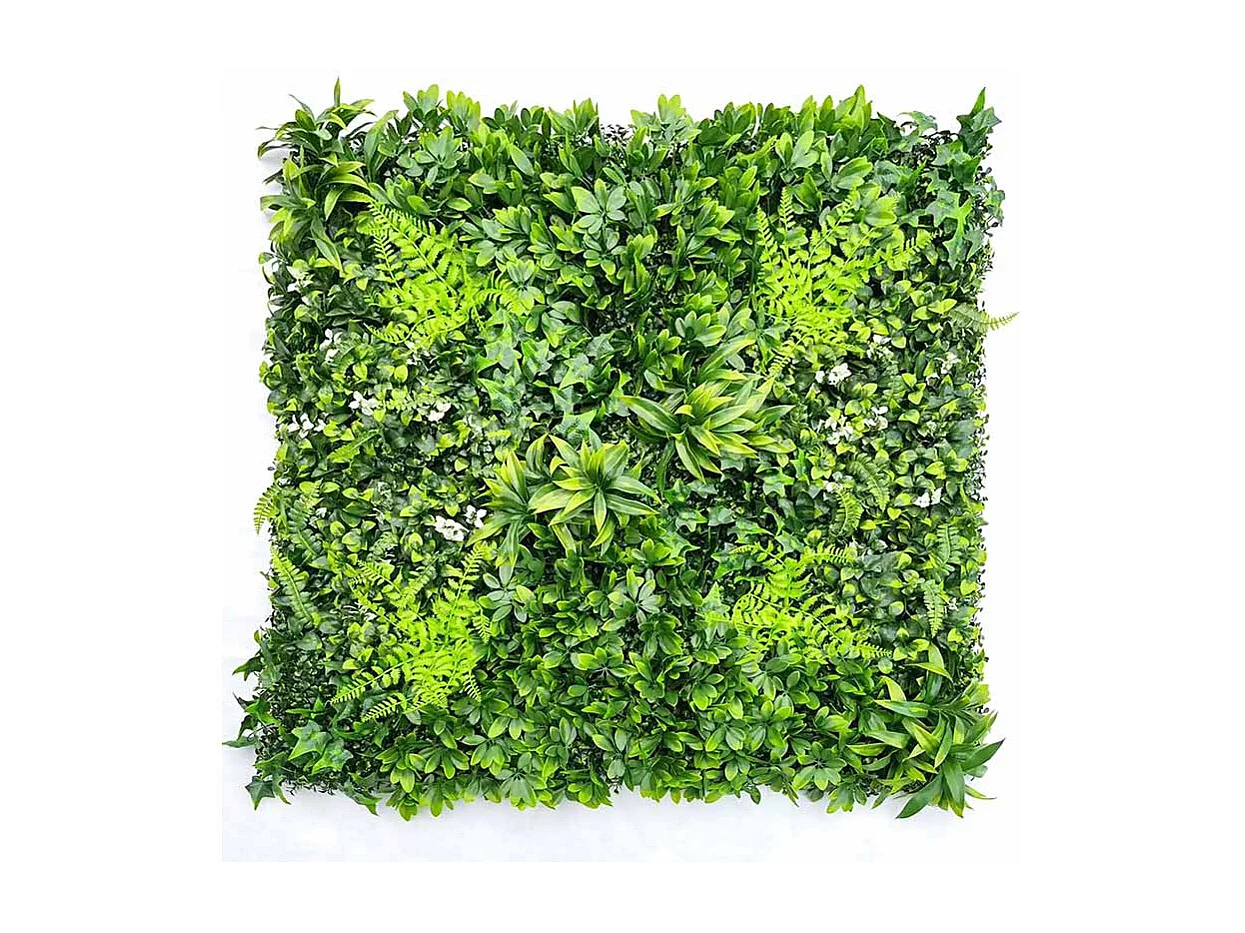 Künstliche Pflanzenwand - Modell Weiße Blume - Maße: 100 x 100 cm