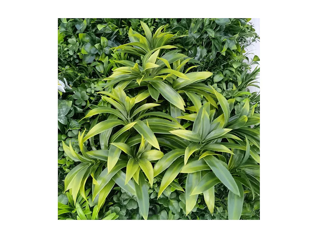 Künstliche Pflanzenwand - Modell Weiße Blütenblätter - Maße: 100 x 100 cm