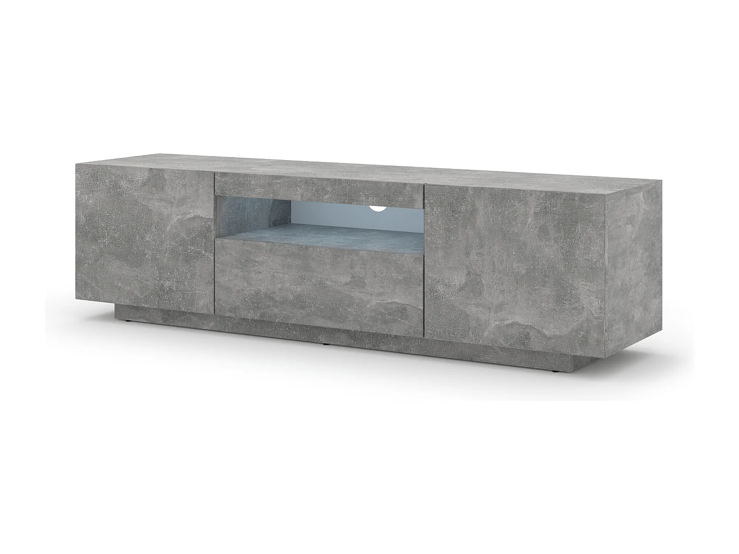 Meuble TV AURA 150 cm béton universel + LED