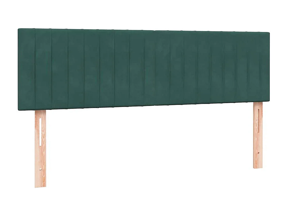 Cama box spring con colchón terciopelo verde oscuro 160x220 cm