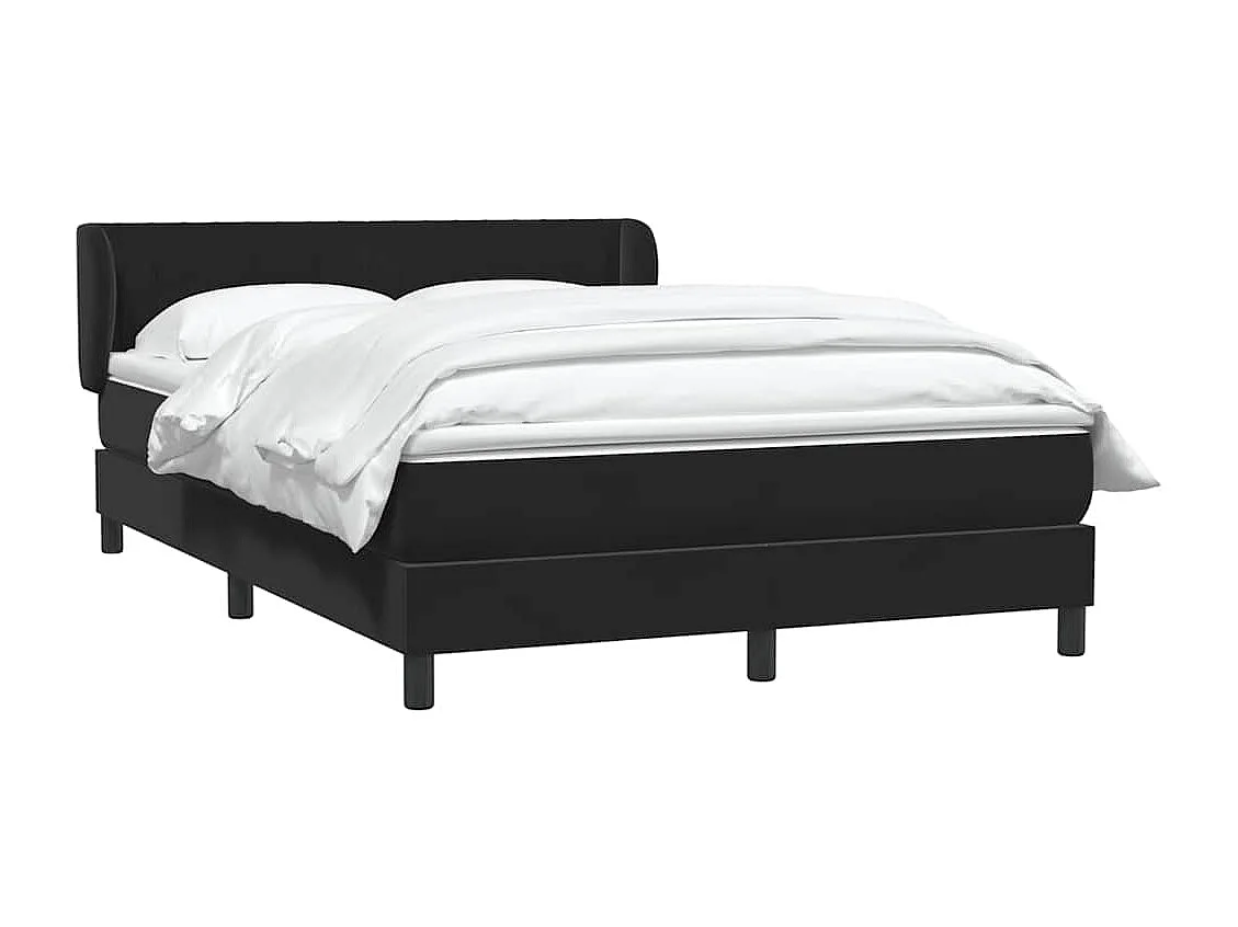 Cama com molas/colchão 160x210 cm veludo preto