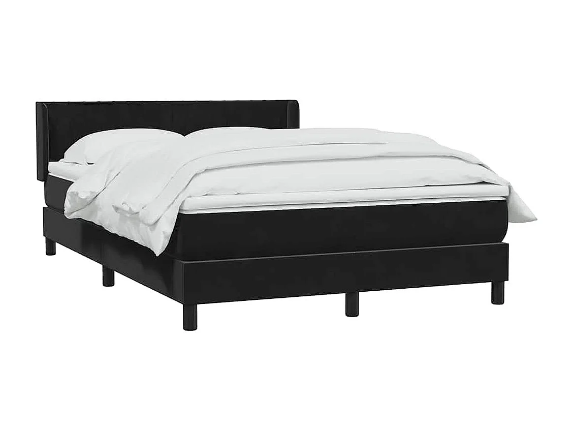 Cama com molas/colchão 160x210 cm veludo preto