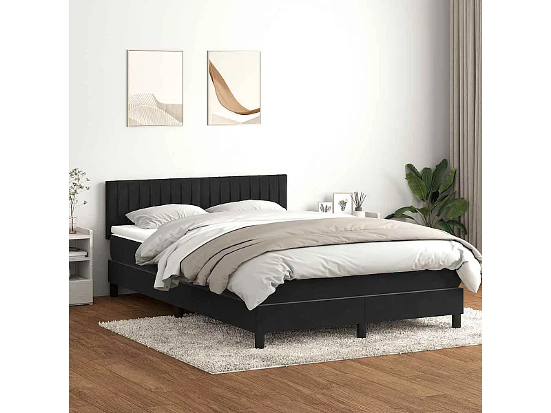 Cama com molas/colchão 160x210 cm veludo preto