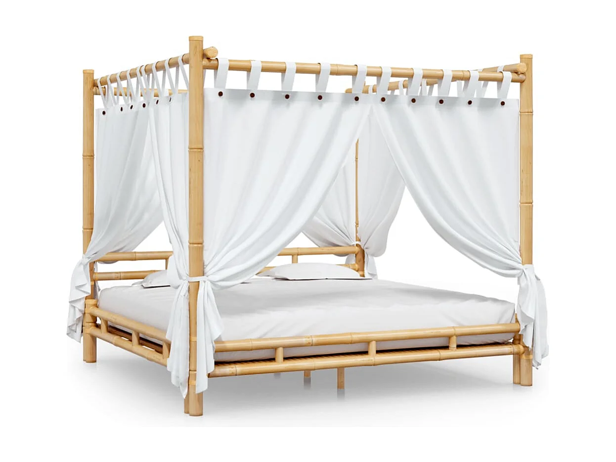 Lit à baldaquin 200x200 cm Bambou
