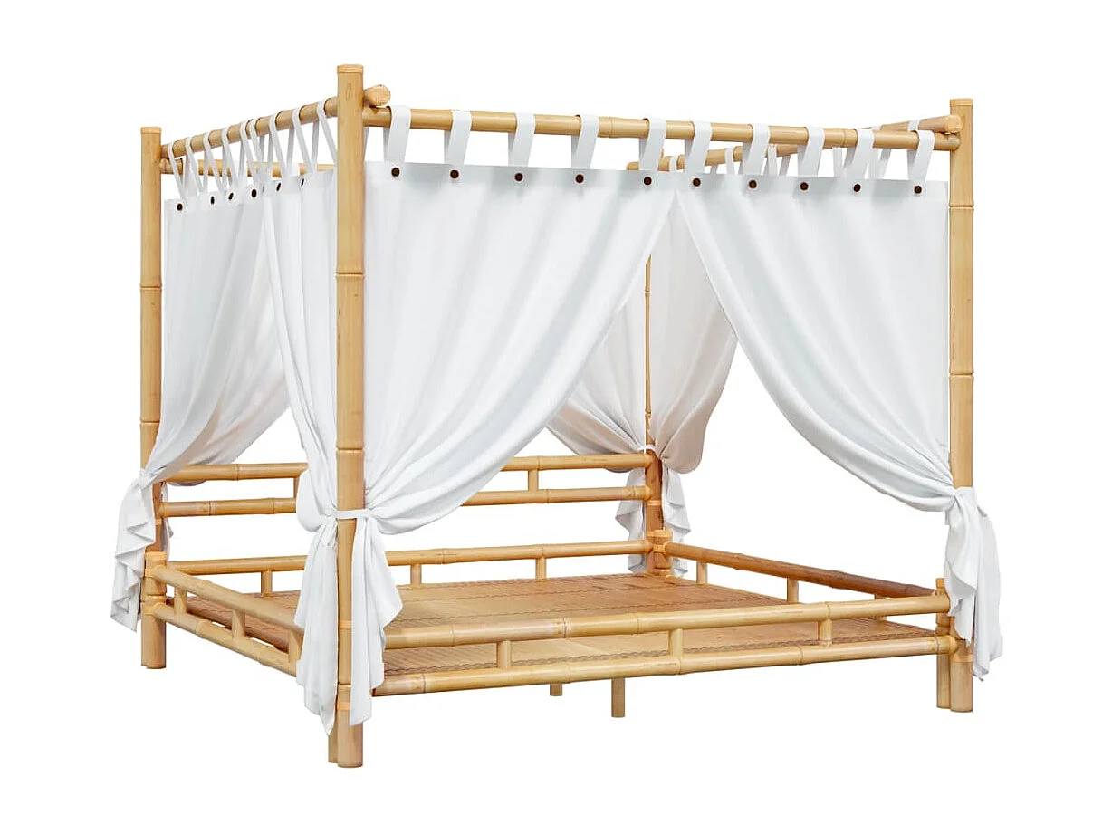 Lit à baldaquin 200x200 cm Bambou