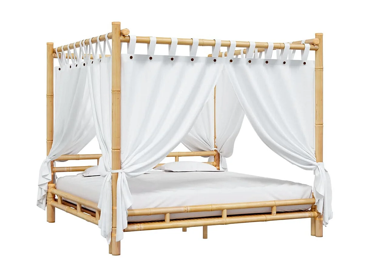 Lit à baldaquin 200x200 cm Bambou