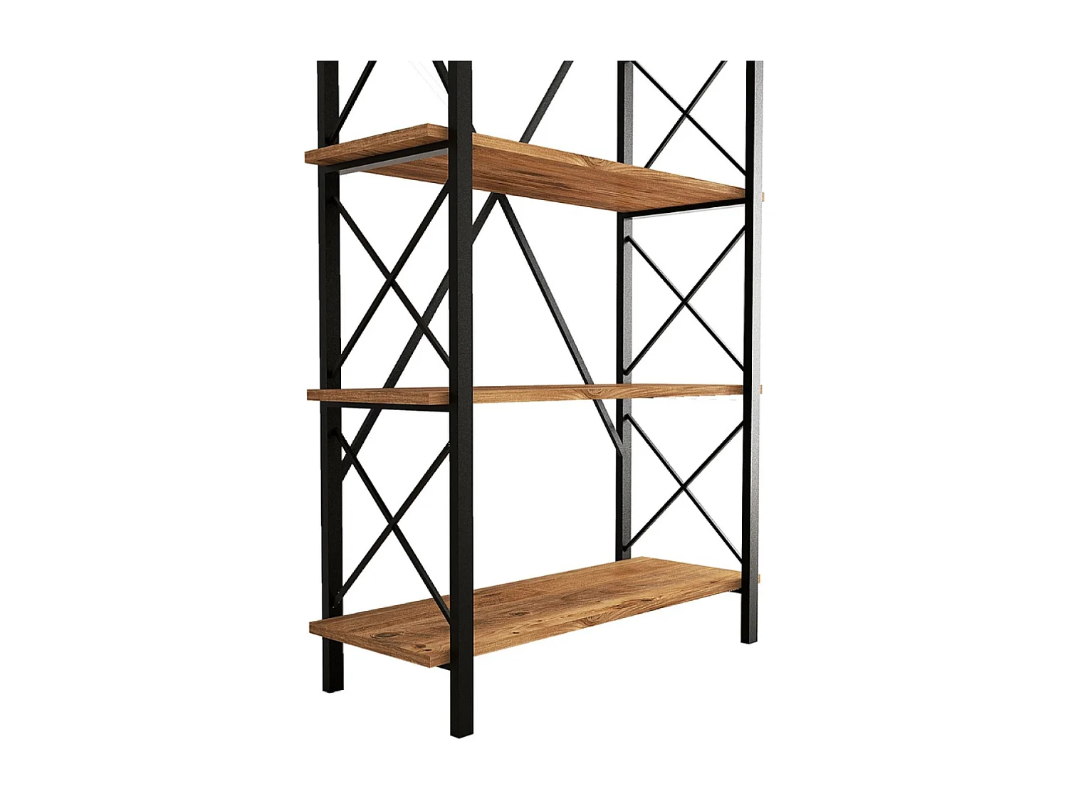 FANI Ontwerp metalen boekenkast - 5 planken - hout en zwart