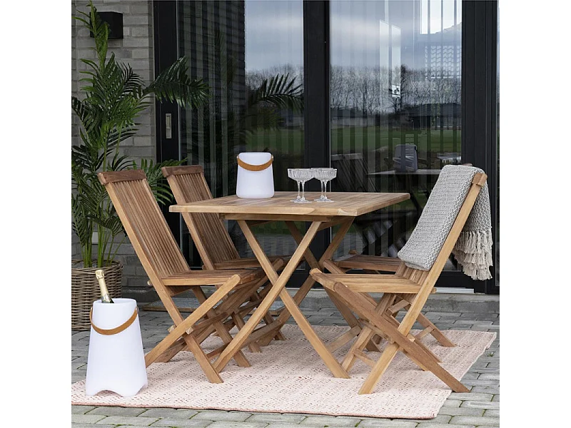Lot de 2 chaises de jardin pliantes en bois de teck TOLEDO
