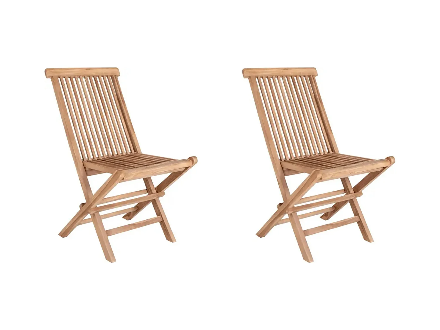 Set van 2 TOLEDO teakhouten opvouwbare tuinstoelen