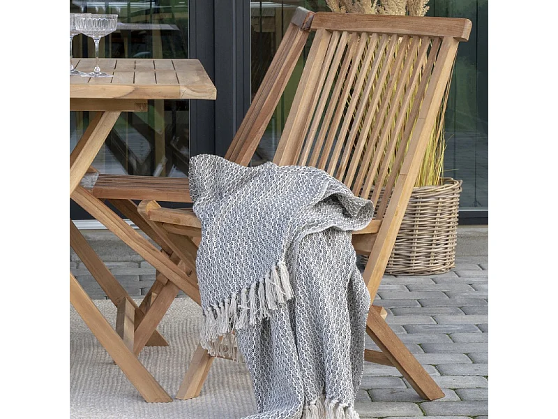 Lot de 2 chaises de jardin pliantes en bois de teck TOLEDO