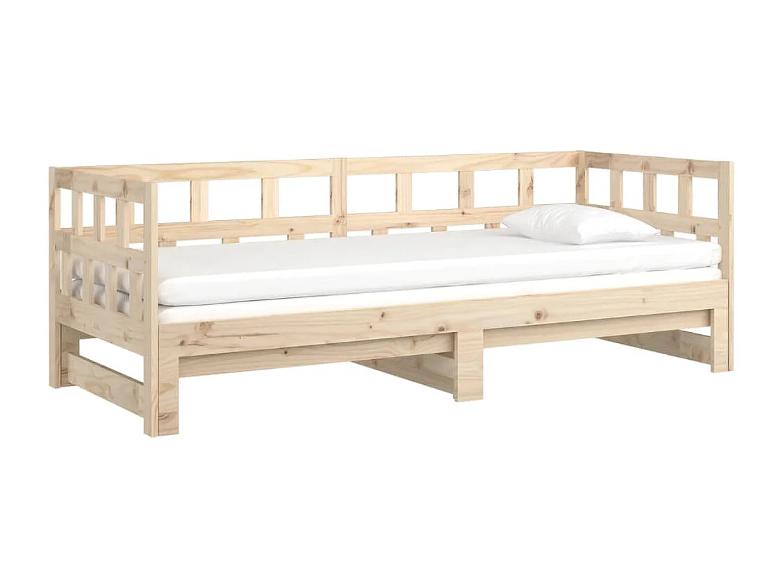 Lit coulissant Bois de pin solide 2x(80x200) cm