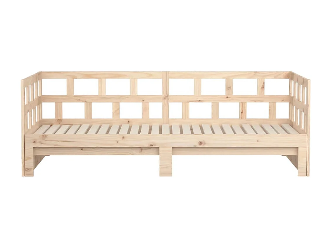 Lit coulissant Bois de pin solide 2x(80x200) cm