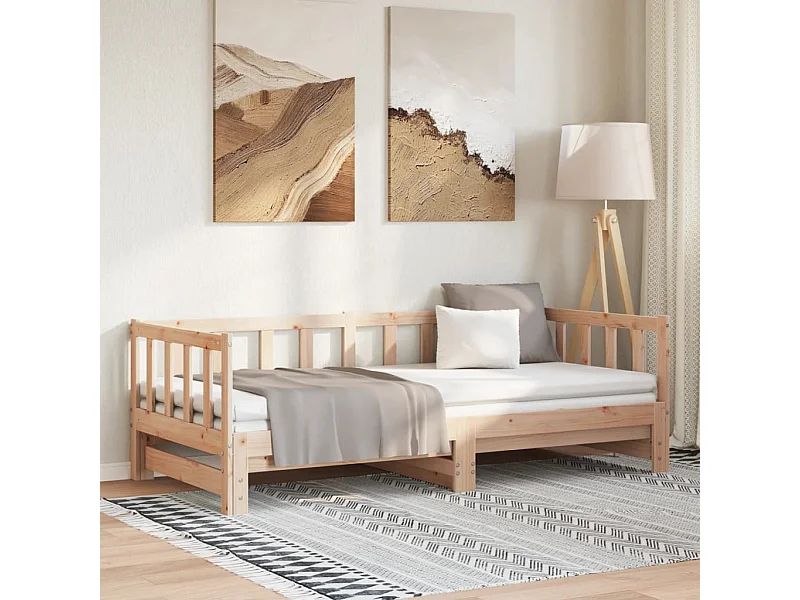 Lit coulissant 2x(80x200) cm Bois de pin massif