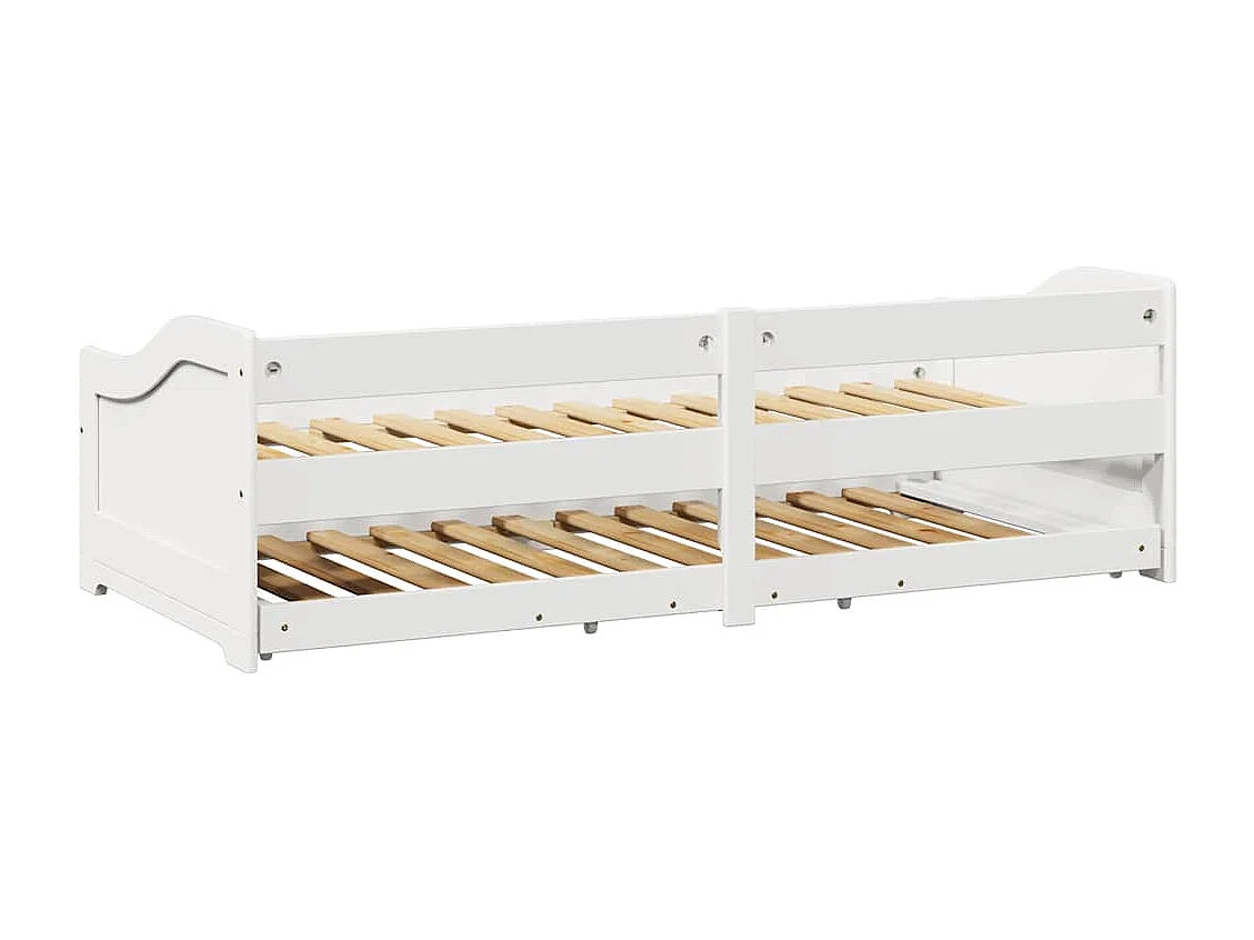 Slaapbank met onderschuifbed zonder matras IRUN 90x200 cm wit