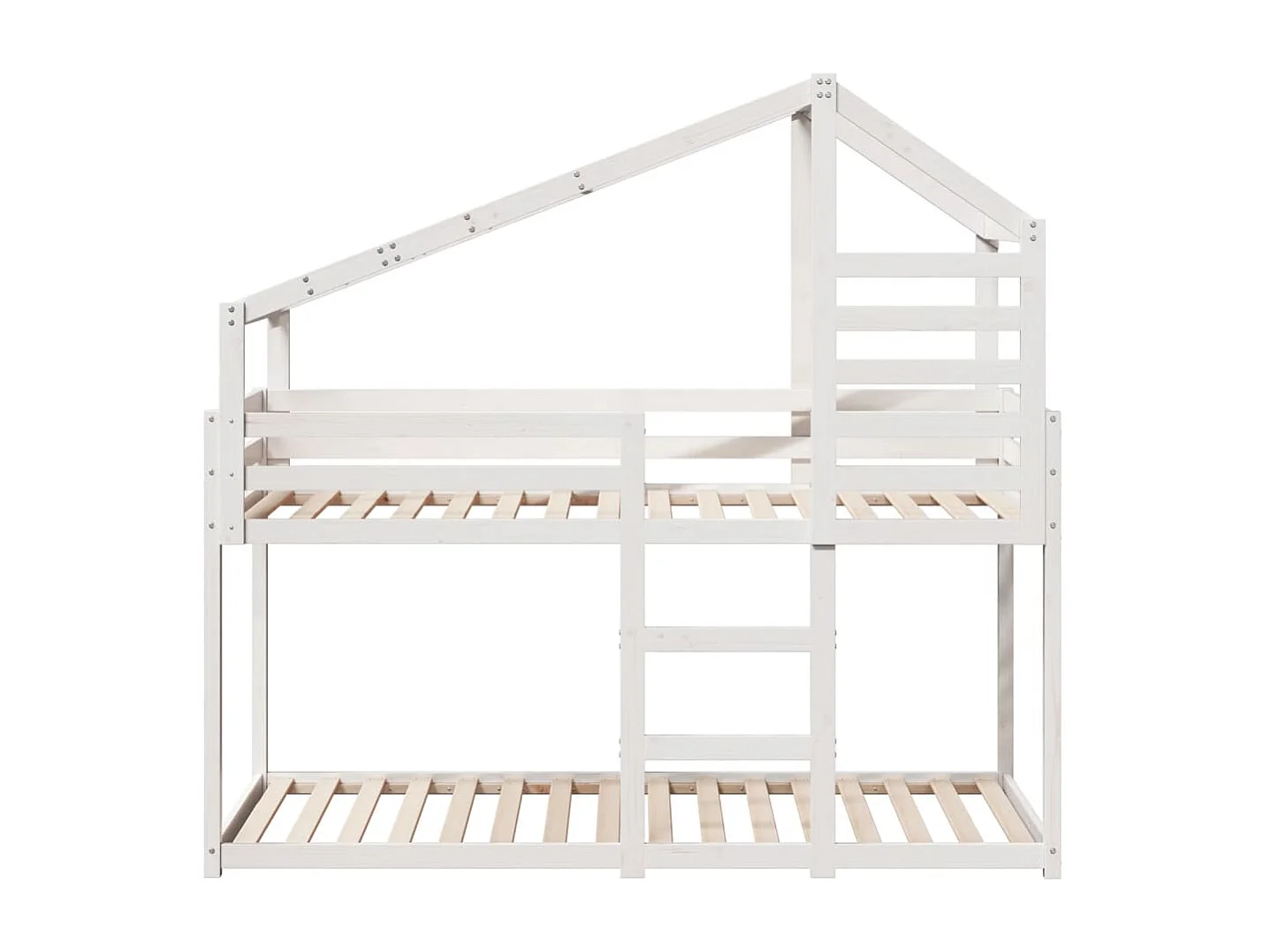 Lit superposé avec toit blanc 90x190 cm bois massif de pin