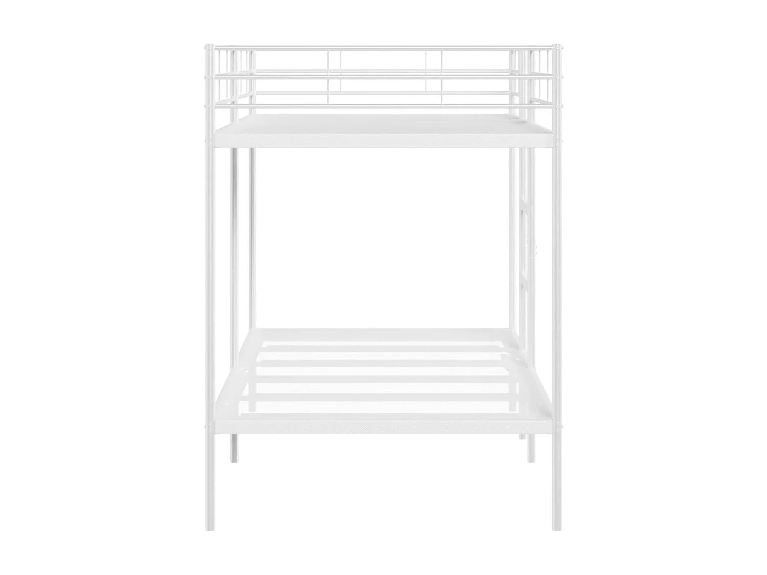 Lit superposé sans matelas blanc 100x200 cm acier