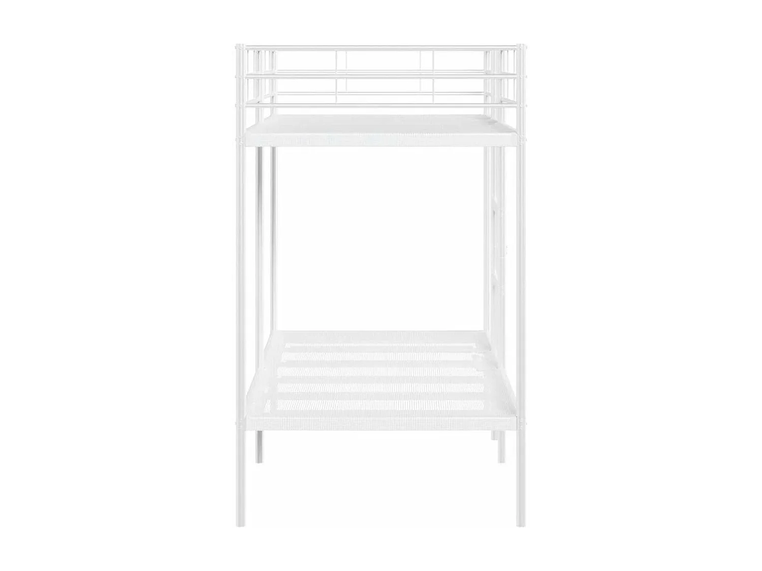 Lit superposé sans matelas blanc 90x190 cm acier