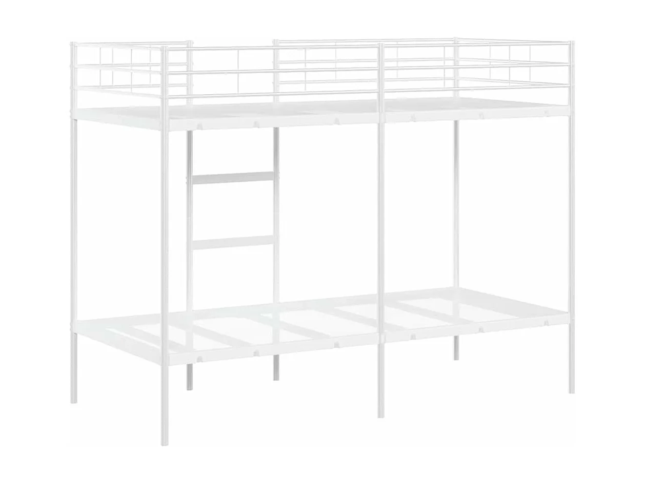 Lit superposé sans matelas blanc 90x190 cm acier