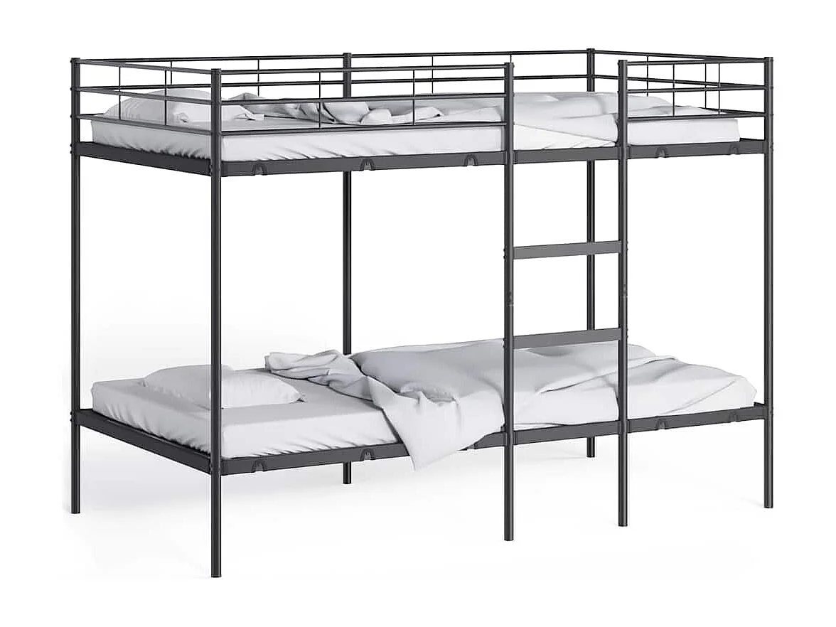 Lit superposé sans matelas noir 107x203 cm acier