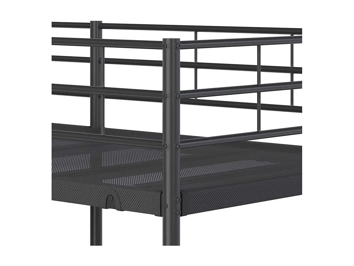 Lit superposé sans matelas noir 90x200 cm acier