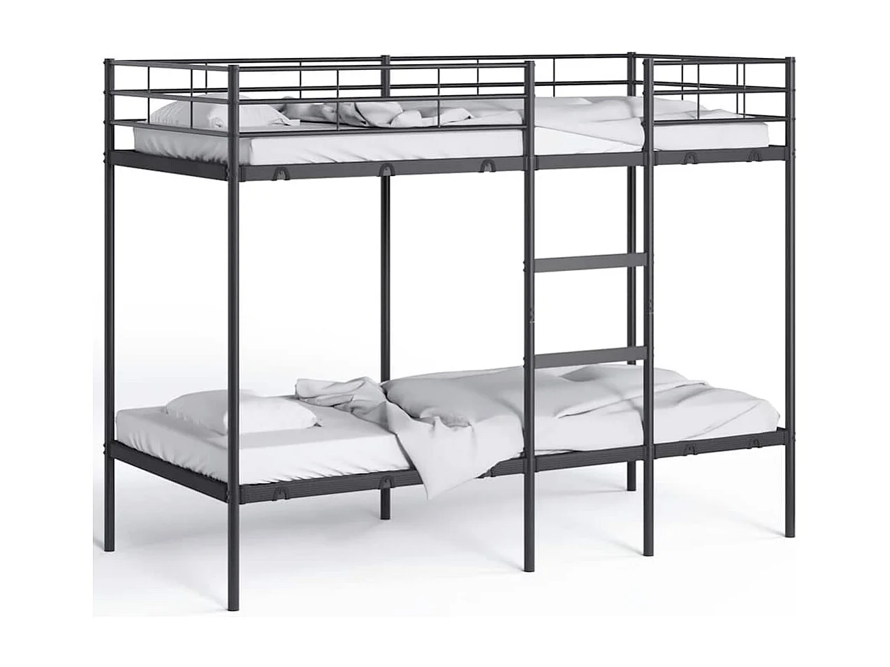 Lit superposé sans matelas noir 90x200 cm acier