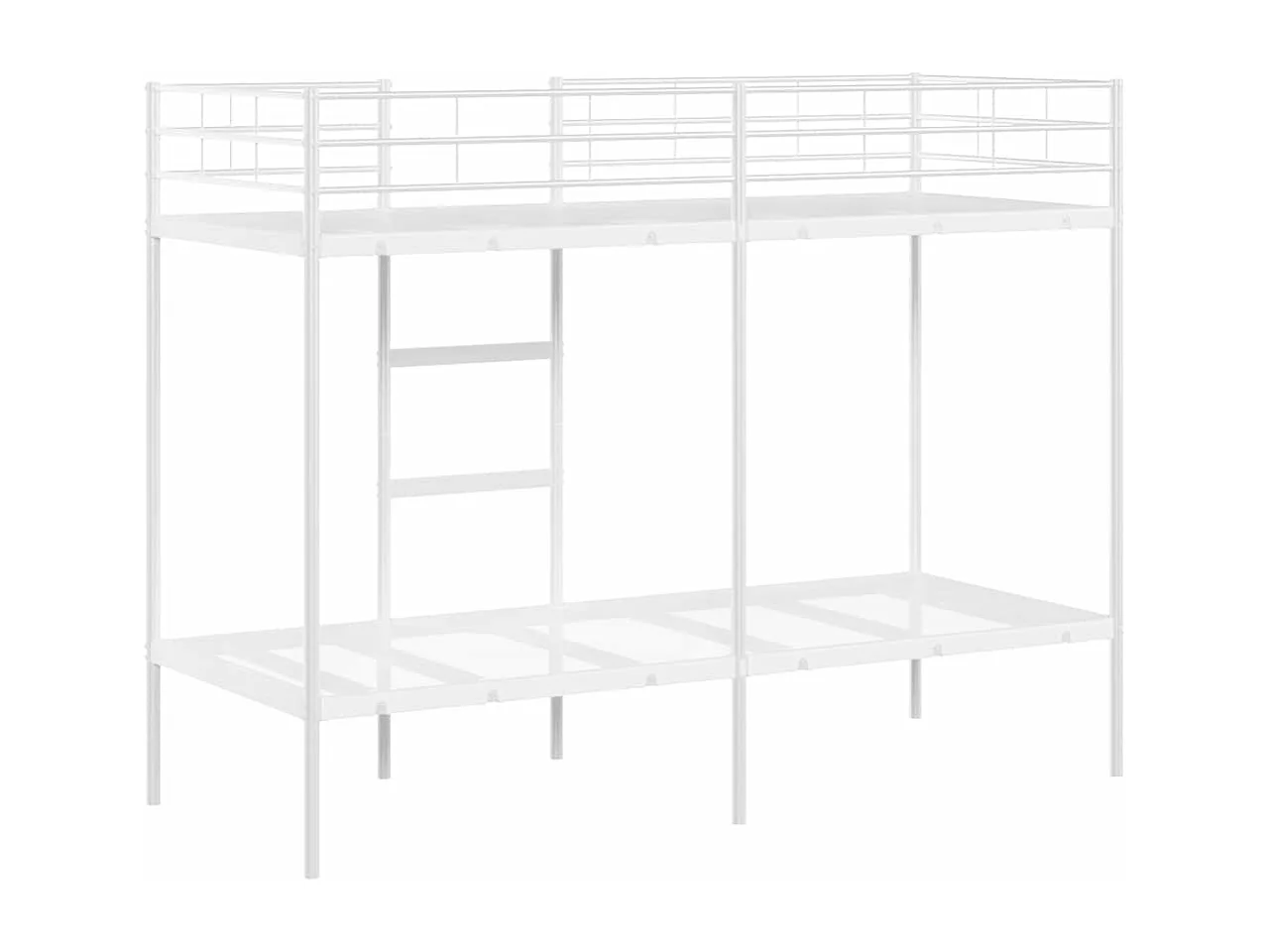 Stapelbed zonder matras 80x200 cm staal wit