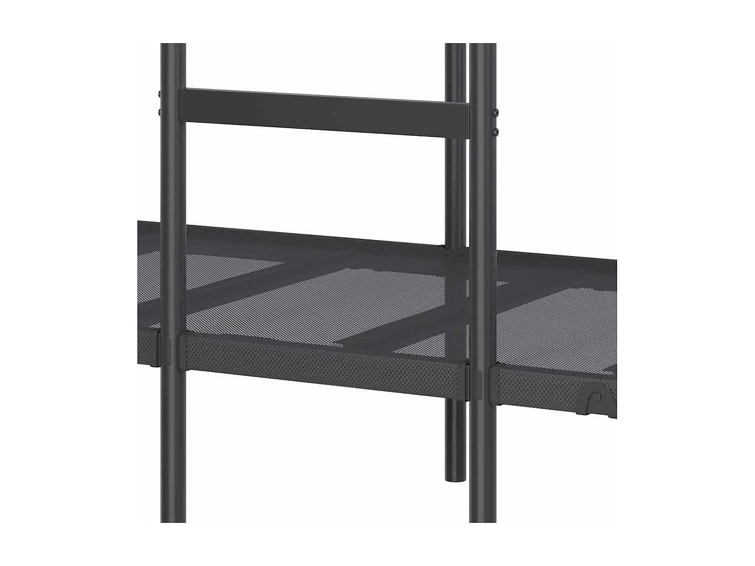 Lit superposé sans matelas noir 90x190 cm acier