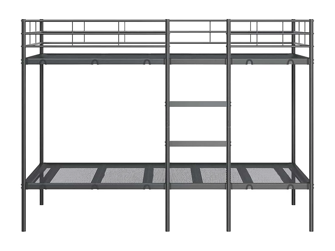 Lit superposé sans matelas noir 90x190 cm acier