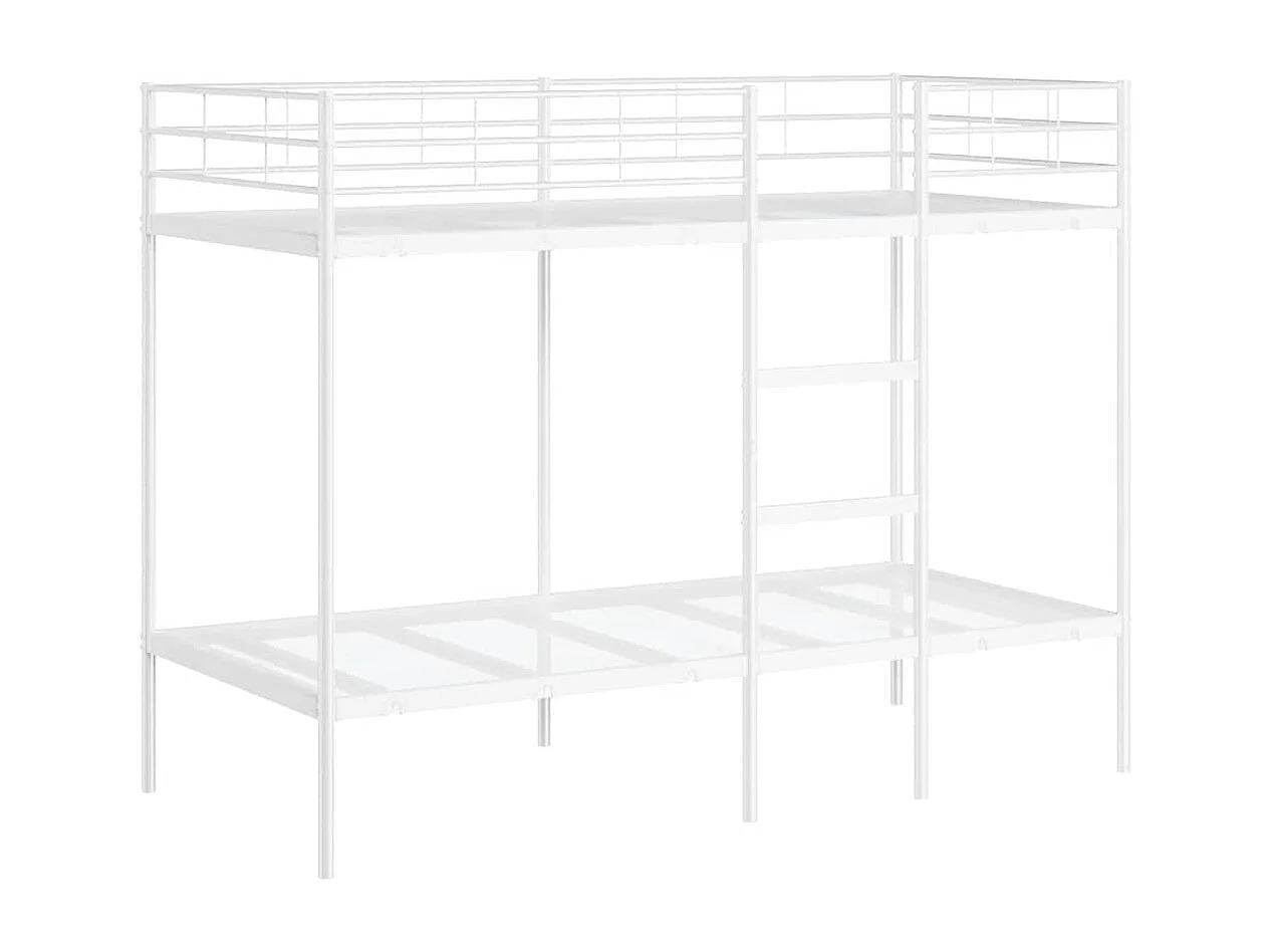 Lit superposé sans matelas blanc 100x190 cm acier