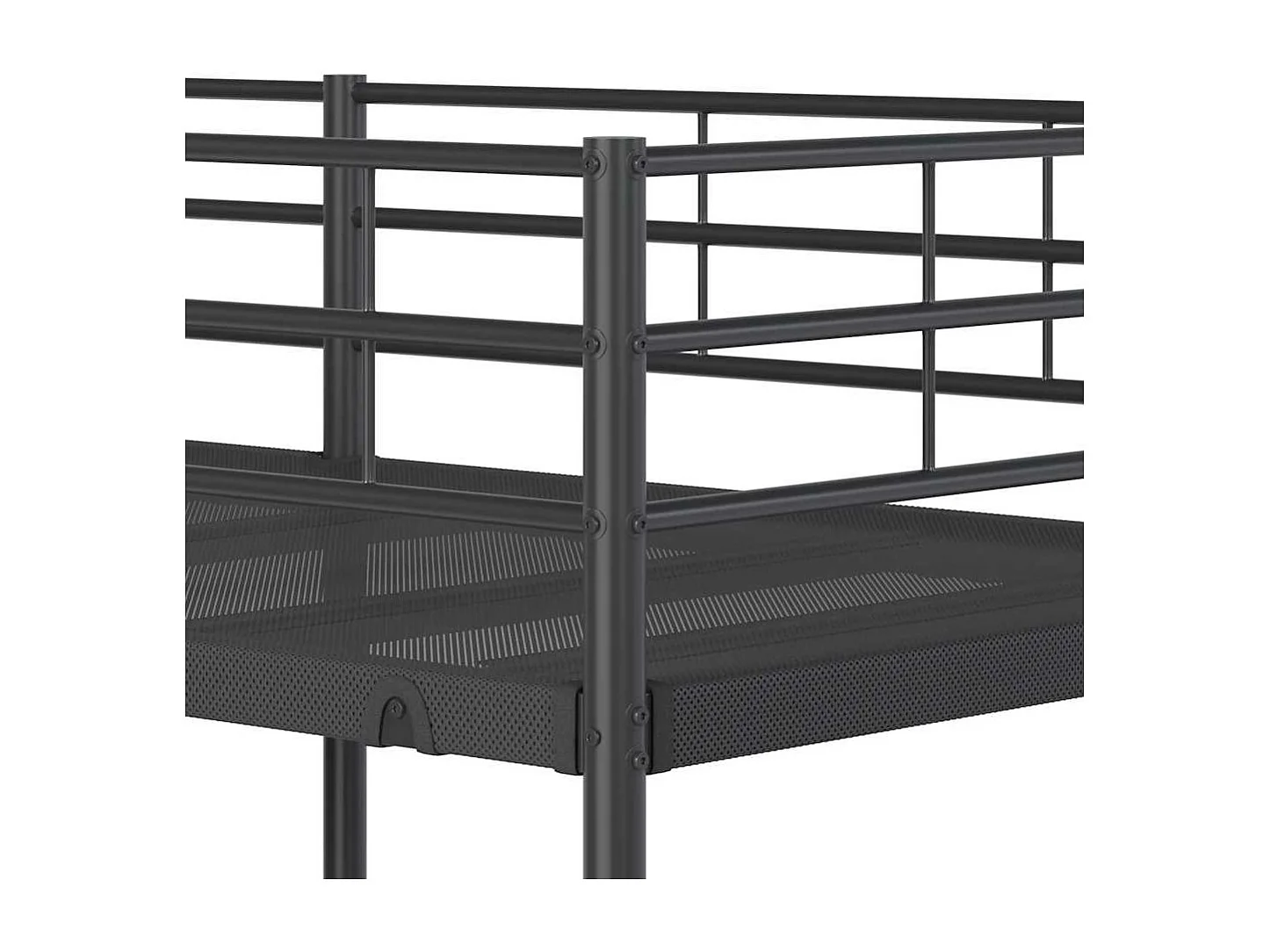 Lit superposé sans matelas noir 80x200 cm acier