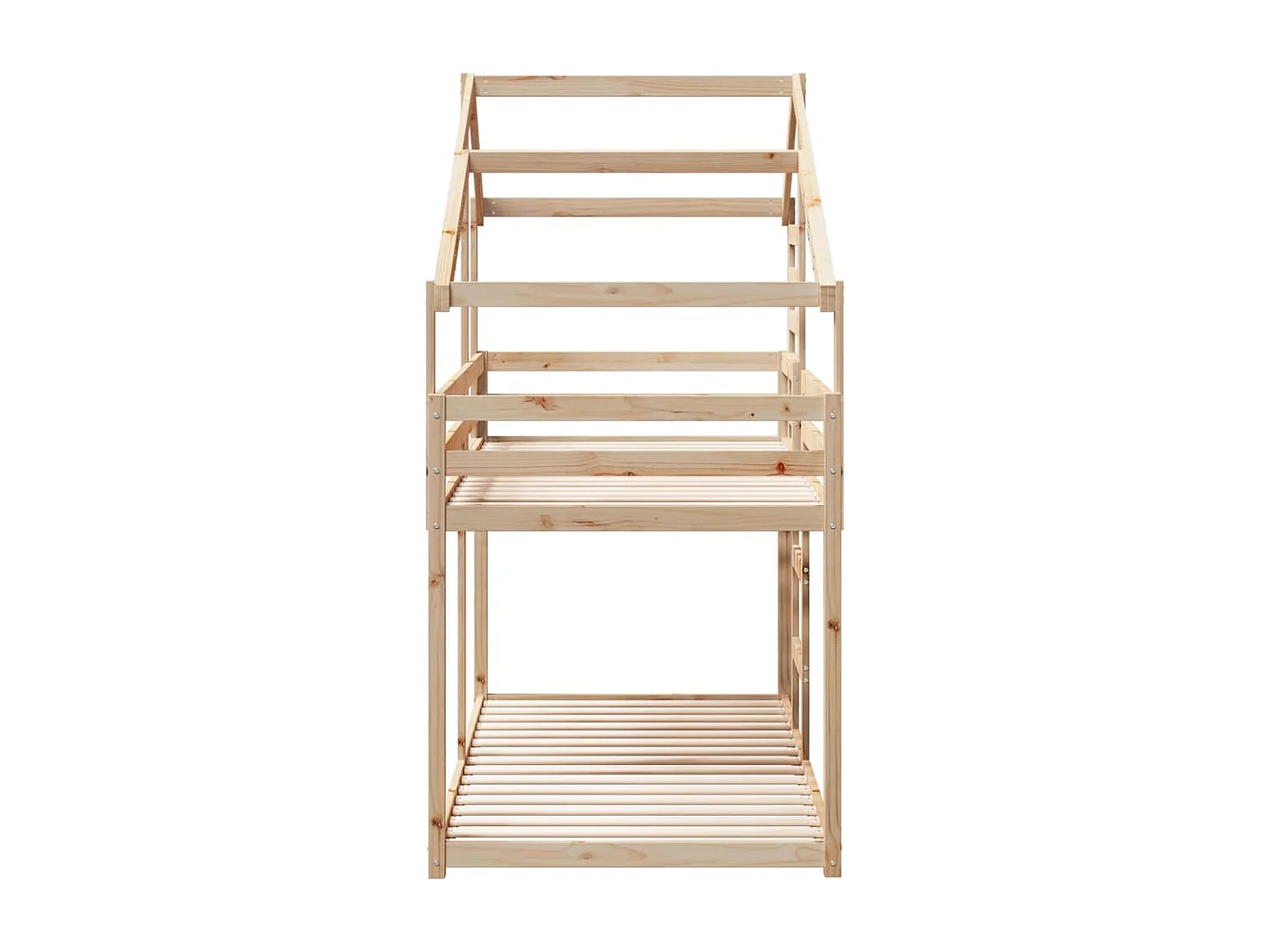 Lit superposé avec toit 90x190 cm bois massif de pin