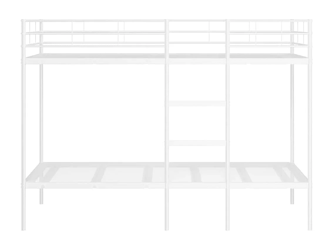 Lit superposé sans matelas blanc 107x203 cm acier